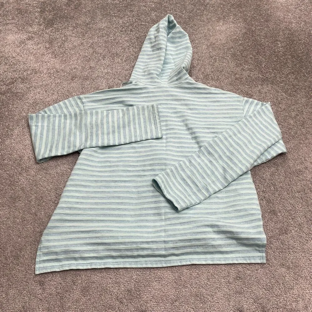 Columbia Full Zip Hoodie Sweatshirt Womens Large Green Striped Casual Outdoor
